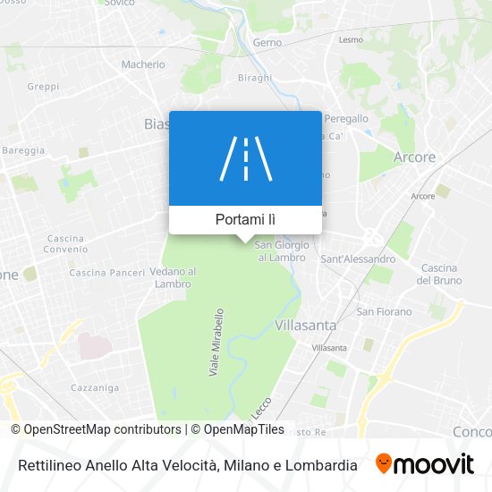 Mappa Rettilineo Anello Alta Velocità