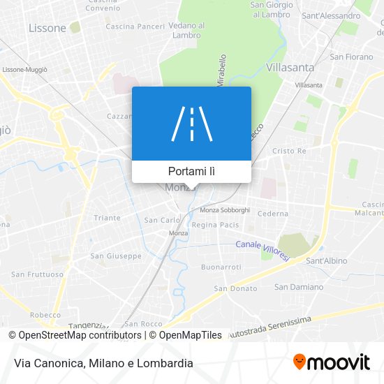 Mappa Via Canonica