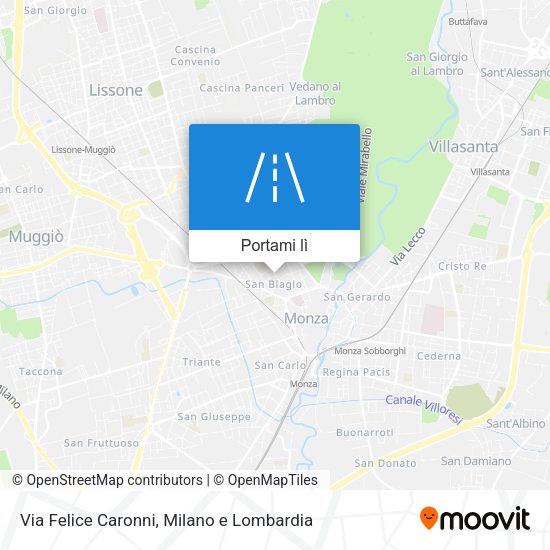 Mappa Via Felice Caronni