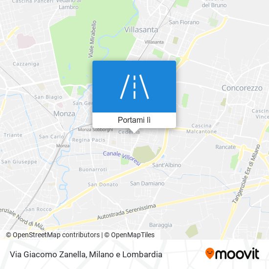 Mappa Via Giacomo Zanella
