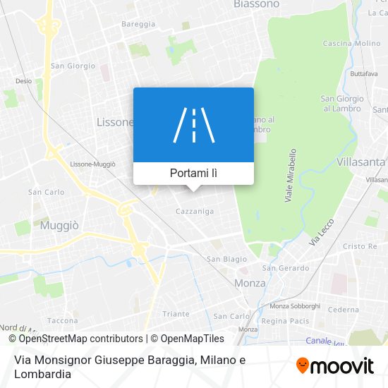 Mappa Via Monsignor Giuseppe Baraggia