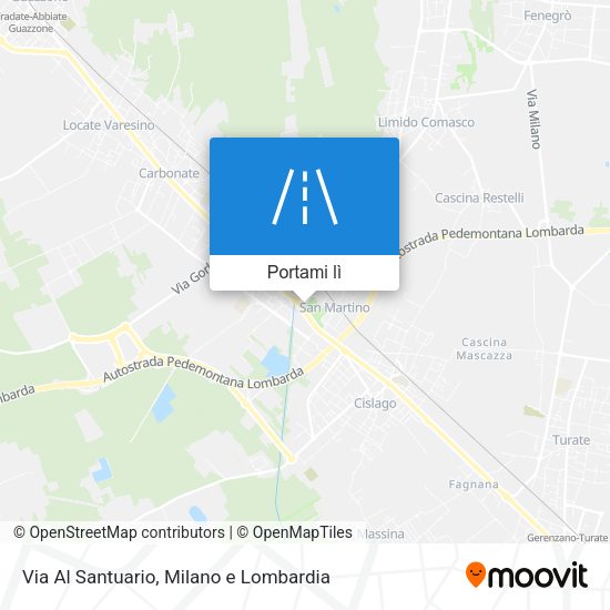 Mappa Via Al Santuario