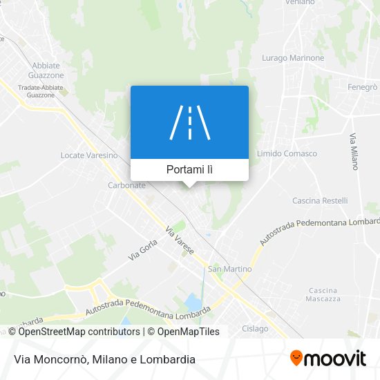 Mappa Via Moncornò