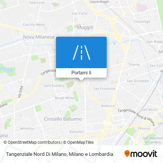 Mappa Tangenziale Nord Di Milano