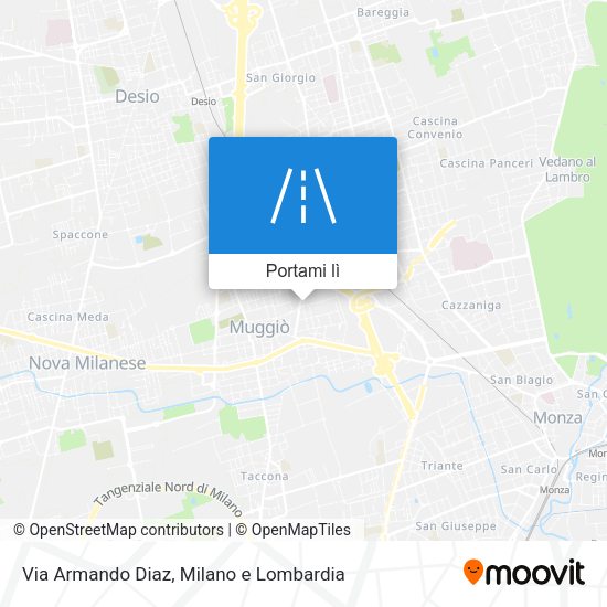Mappa Via Armando Diaz