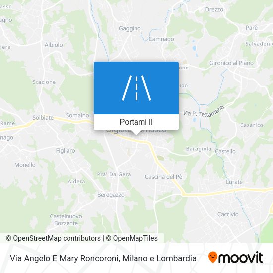 Mappa Via Angelo E Mary Roncoroni