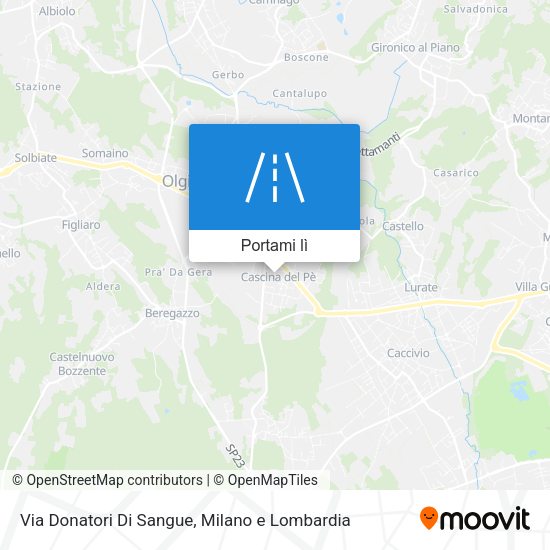Mappa Via Donatori Di Sangue