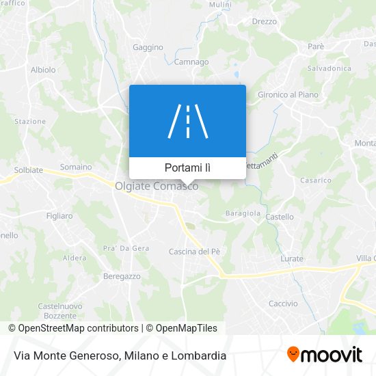 Mappa Via Monte Generoso