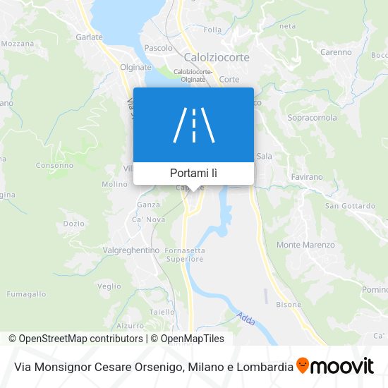 Mappa Via Monsignor Cesare Orsenigo