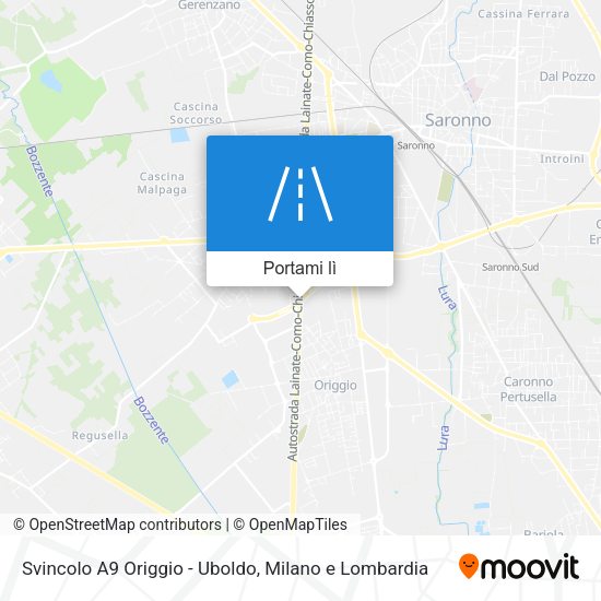 Mappa Svincolo A9 Origgio - Uboldo