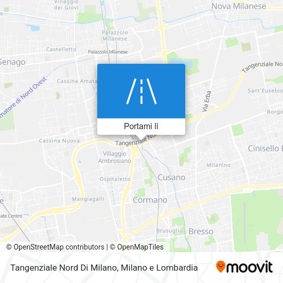 Mappa Tangenziale Nord Di Milano