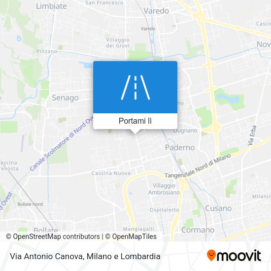 Mappa Via Antonio Canova