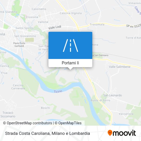 Mappa Strada Costa Caroliana