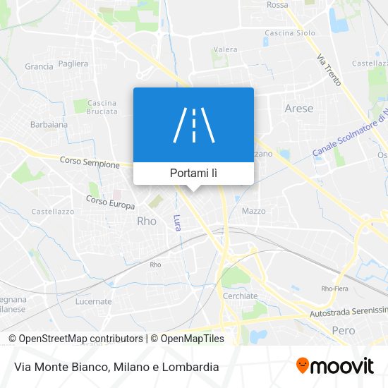 Mappa Via Monte Bianco