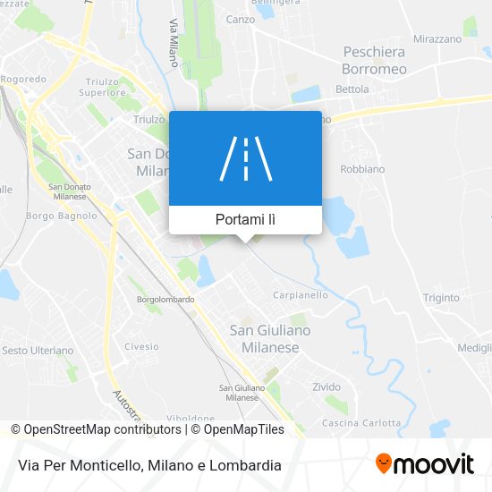 Mappa Via Per Monticello