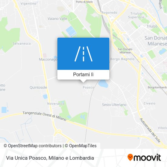Mappa Via Unica Poasco