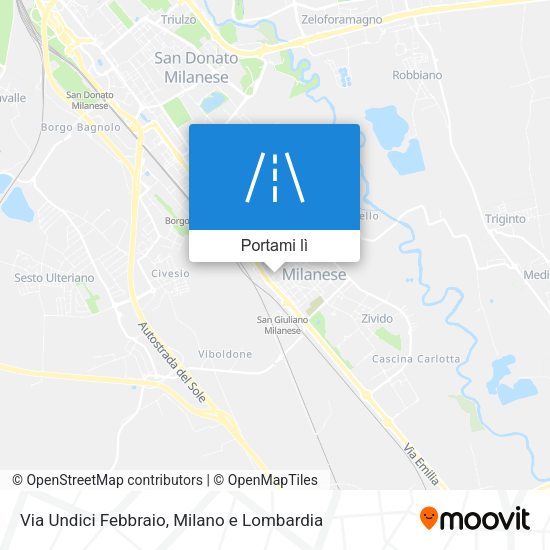 Mappa Via Undici Febbraio