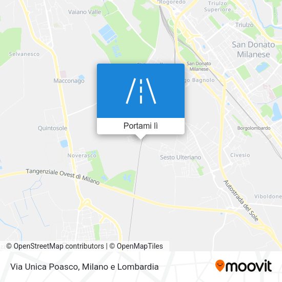 Mappa Via Unica Poasco