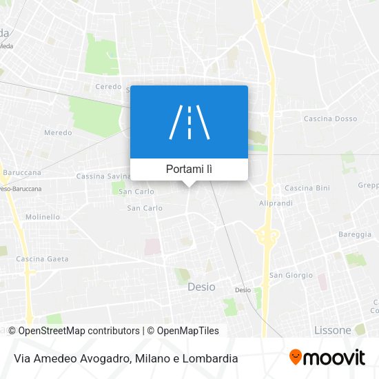 Mappa Via Amedeo Avogadro