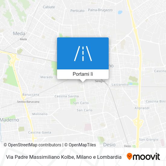 Mappa Via Padre Massimiliano Kolbe