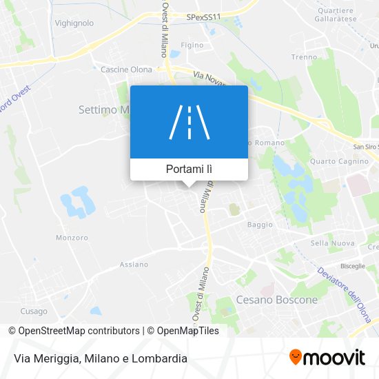 Mappa Via Meriggia