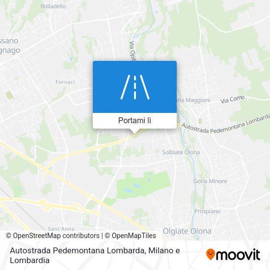 Mappa Autostrada Pedemontana Lombarda