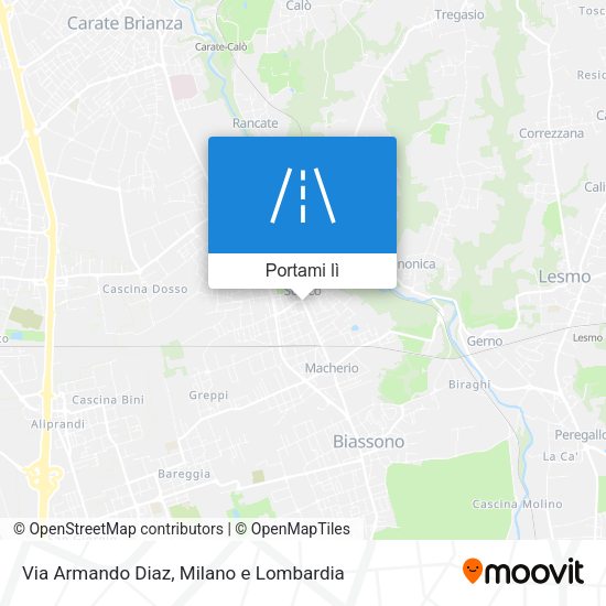 Mappa Via Armando Diaz