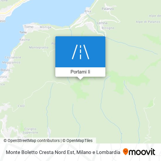 Mappa Monte Boletto Cresta Nord Est