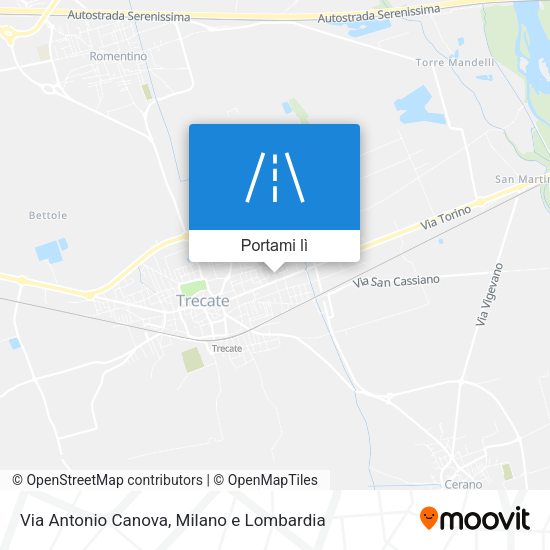 Mappa Via Antonio Canova