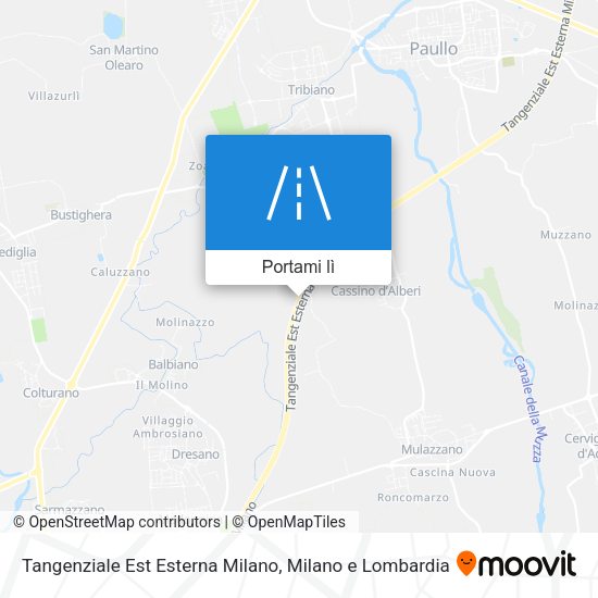 Mappa Tangenziale Est Esterna Milano