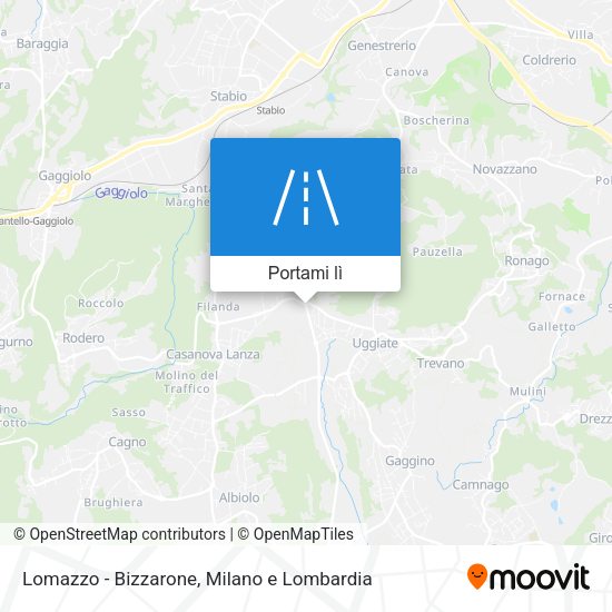 Mappa Lomazzo - Bizzarone
