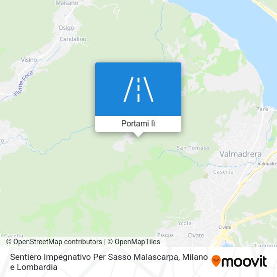 Mappa Sentiero Impegnativo Per Sasso Malascarpa