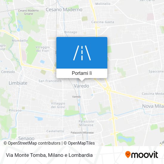 Mappa Via Monte Tomba