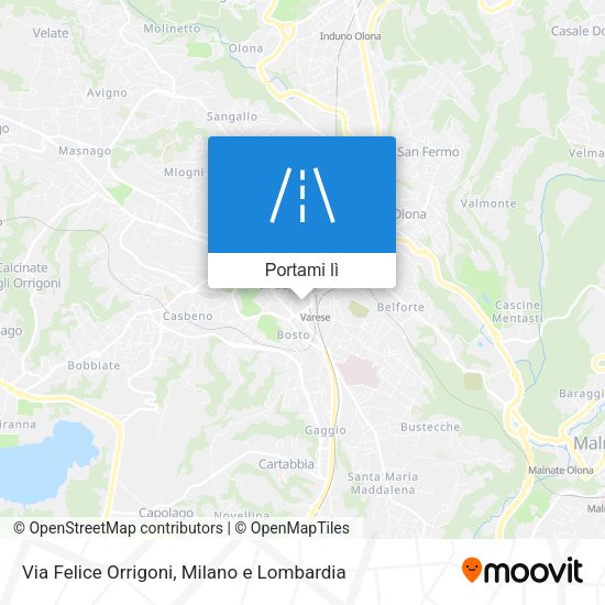 Mappa Via Felice Orrigoni