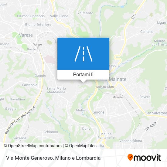 Mappa Via Monte Generoso
