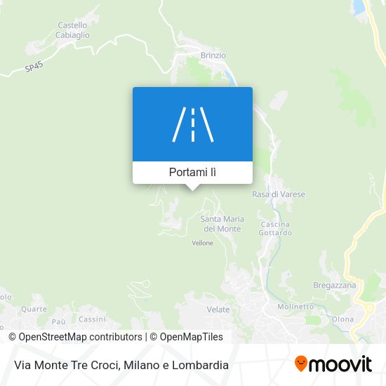 Mappa Via Monte Tre Croci