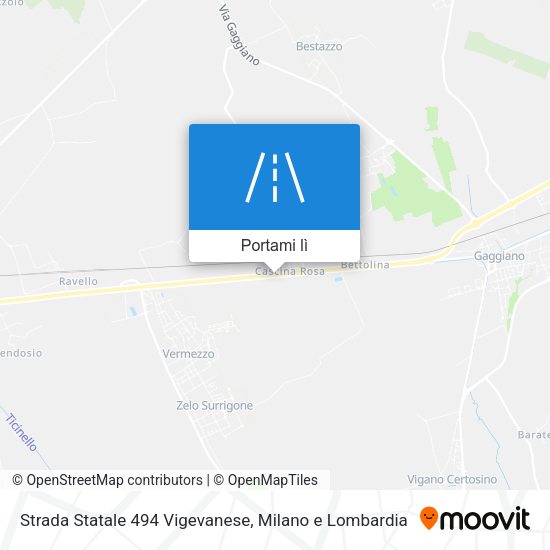Mappa Strada Statale 494 Vigevanese