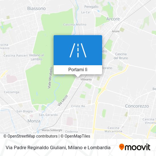Mappa Via Padre Reginaldo Giuliani