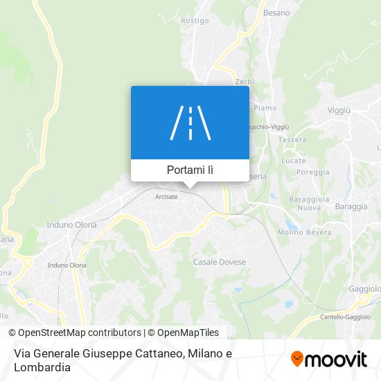 Mappa Via Generale Giuseppe Cattaneo