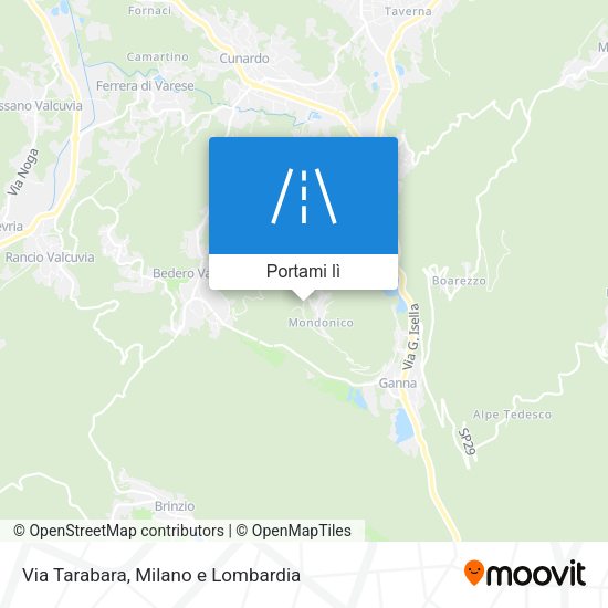 Mappa Via Tarabara