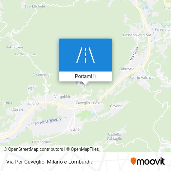 Mappa Via Per Cuveglio