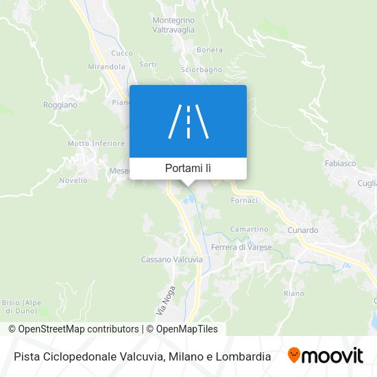 Mappa Pista Ciclopedonale Valcuvia