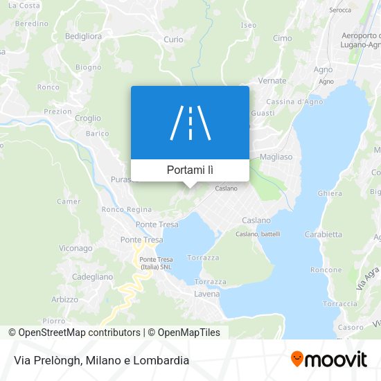 Mappa Via Prelòngh