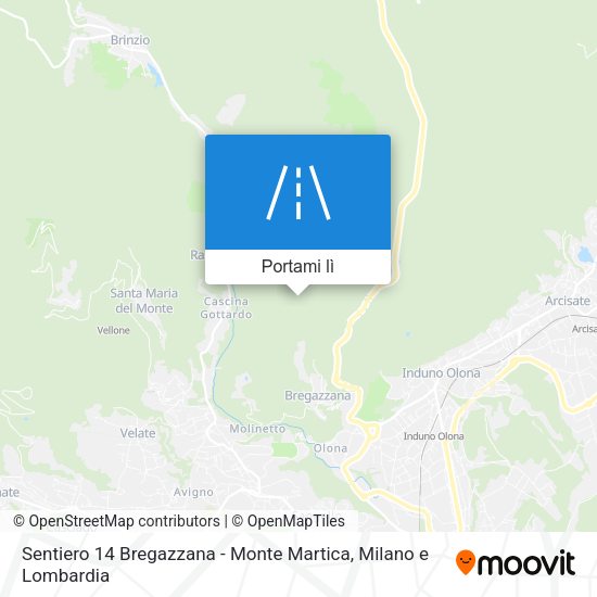 Mappa Sentiero 14 Bregazzana - Monte Martica