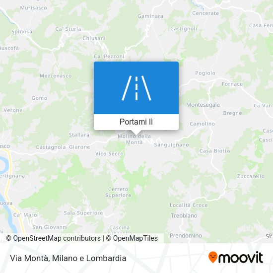Mappa Via Montà