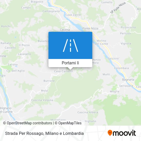Mappa Strada Per Rossago