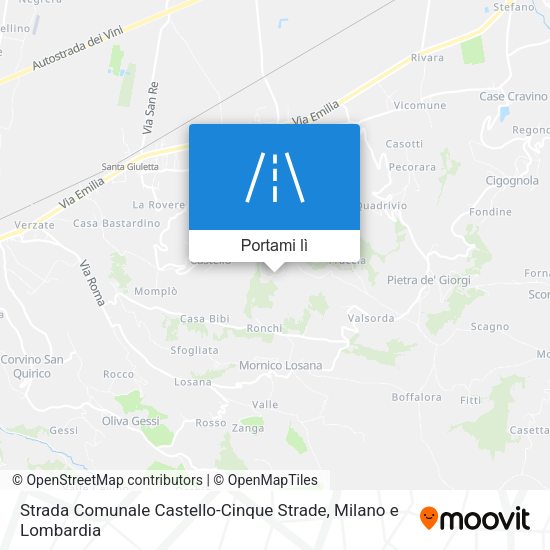 Mappa Strada Comunale Castello-Cinque Strade