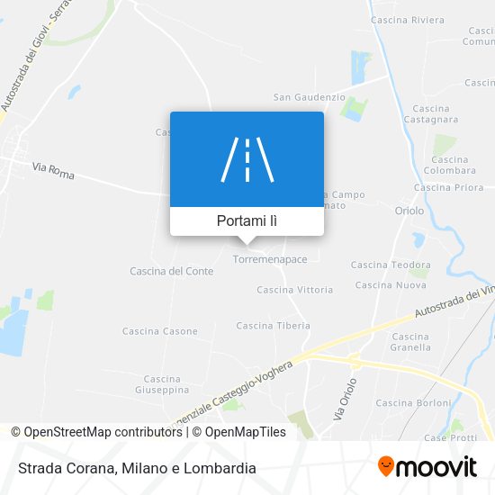 Mappa Strada Corana