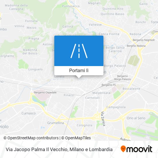 come arrivare a via jacopo palma il vecchio a bergamo con bus o treno