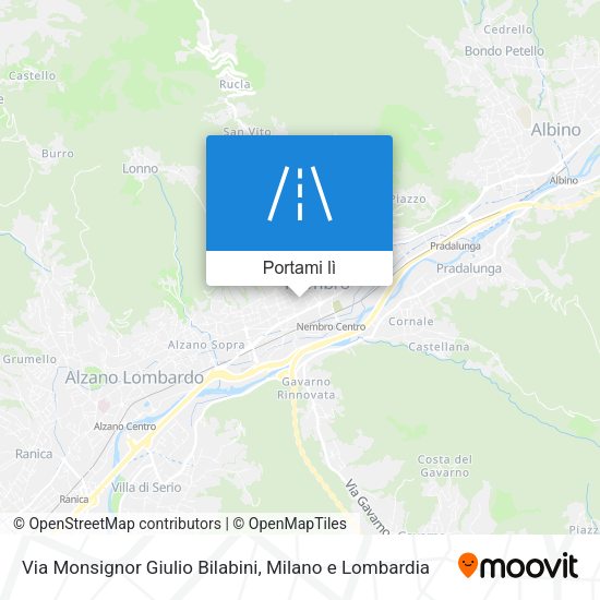 Mappa Via Monsignor Giulio Bilabini